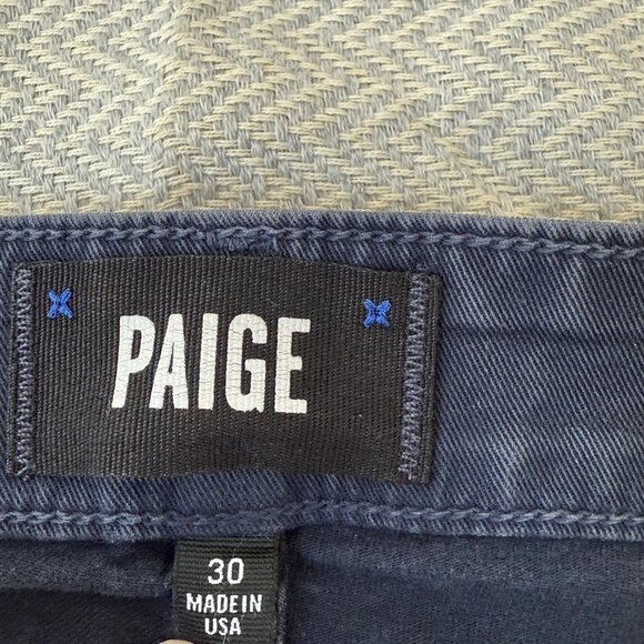 Paige Federal Jeans Mens 30x32 Blue Navy Stretch Straight Leg Casual Preppy - Picture 10 of 15